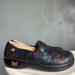 ALEGRIA Women's 41/10.5 Keli Professional Leather Colorful Dark Clogs Comfort